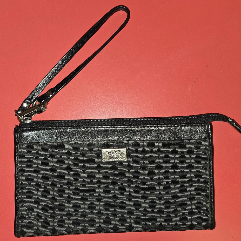 Coach Black Geometric Wristlet